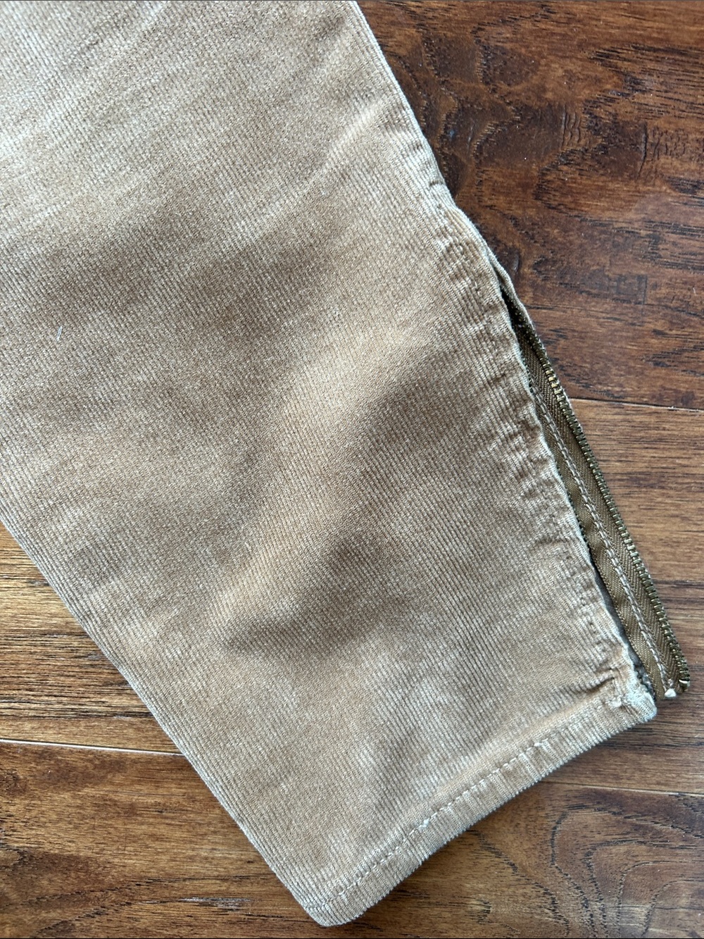 J. Crew Toothpick super skinny Stretch cords with 6” zippers at ankle. tan sz32 - Picture 11 of 12
